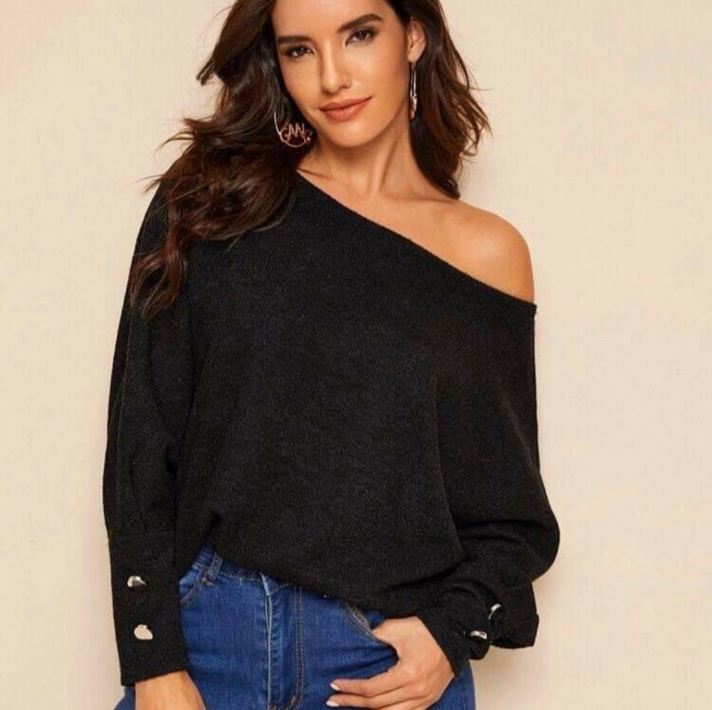 NWOT Off the shoulder black sweater